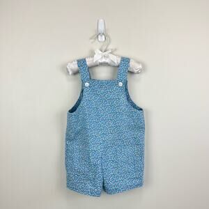 Vintage Blue Floral Shortalls Romper